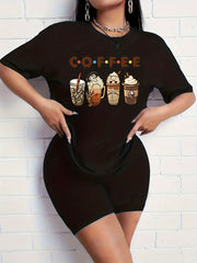  Graphic Print Top & Shorts 2 Piece Set