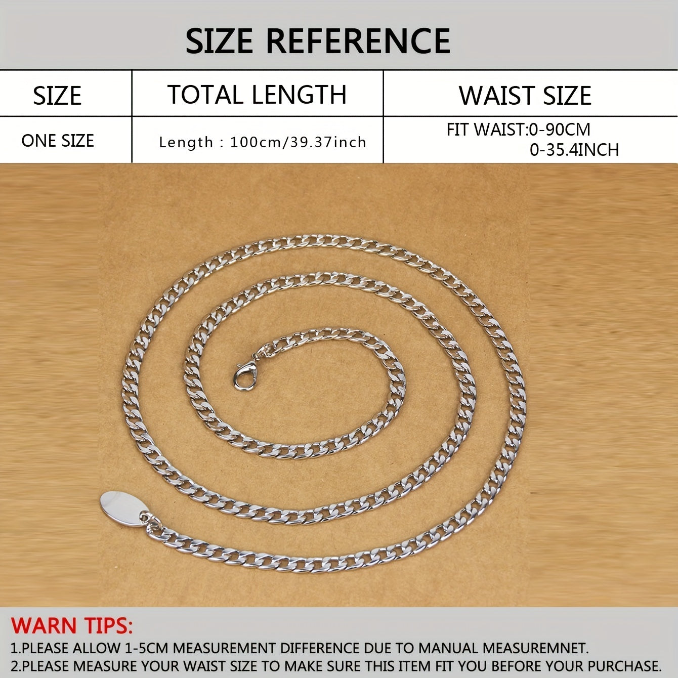 Metal Waist Chain Belt for Women Dress Clothes Accessories