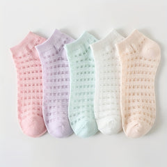 5 Pairs Mesh Low Cut Ankle Socks Women's Stockings