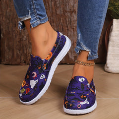 Halloween Pumpkin Ghost Slip On Canvas Shoes
