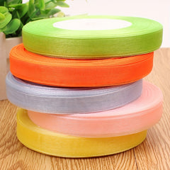 10mm 45m Roll Organza Ribbon for Wrapping Christmas Party Gift Packaging