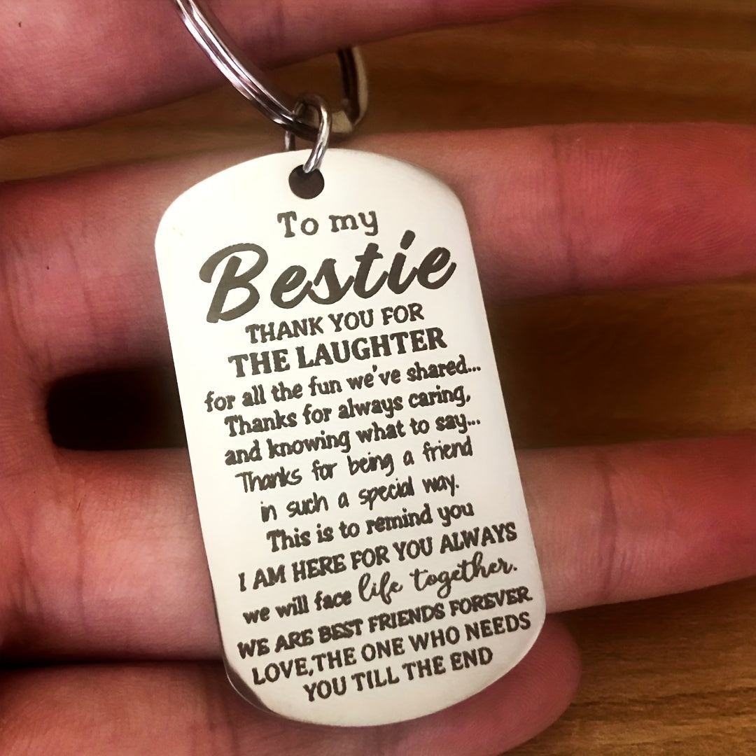 Bestie Friendship Stainless Steel Keychains - Inspiration Key Tag
