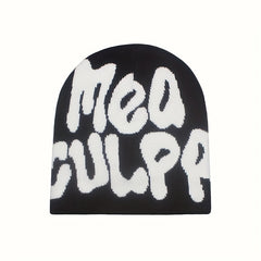 Double-sided Double-layer Knitted Hat Letter Jacquard Beanie