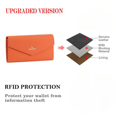 Royal Bagger Leather Wallet RFID Casual Style Envelope Clutch with Coin Pocket