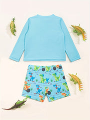 Boys Dinosaur Swimsuit Shirt & Pants Quick Dry for Surfing & Diving