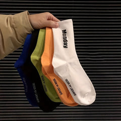 10 Pairs Crew Socks Solid Cotton Deodorant Sweat Absorbing Spring Summer Sports