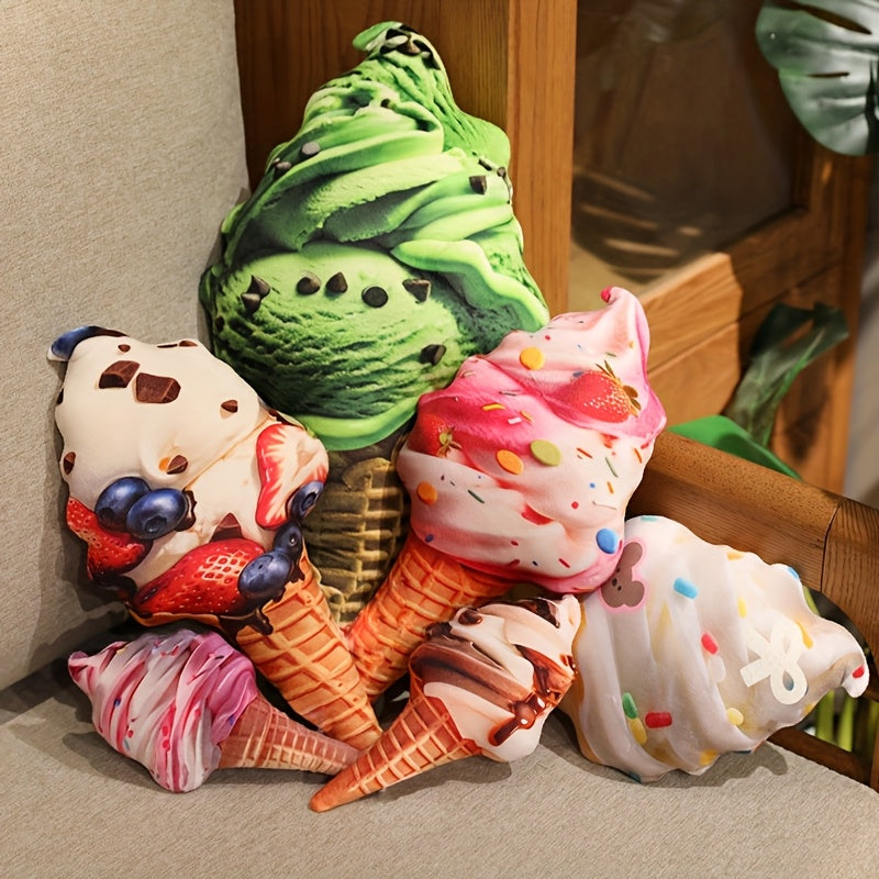Sweet Ice Cream Plush Toy 13.77in Frosty Touch Swirls Assorted Colors