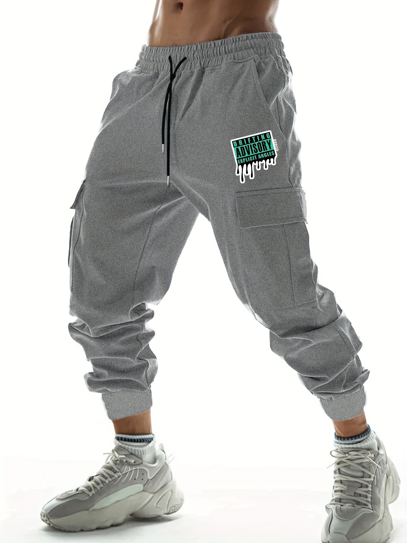 Men's Casual Cargo Pants with Drawstring, Spring/Fall Outdoor Joggers