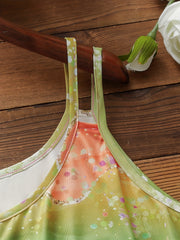  Marble Print Split Strap Tank Top