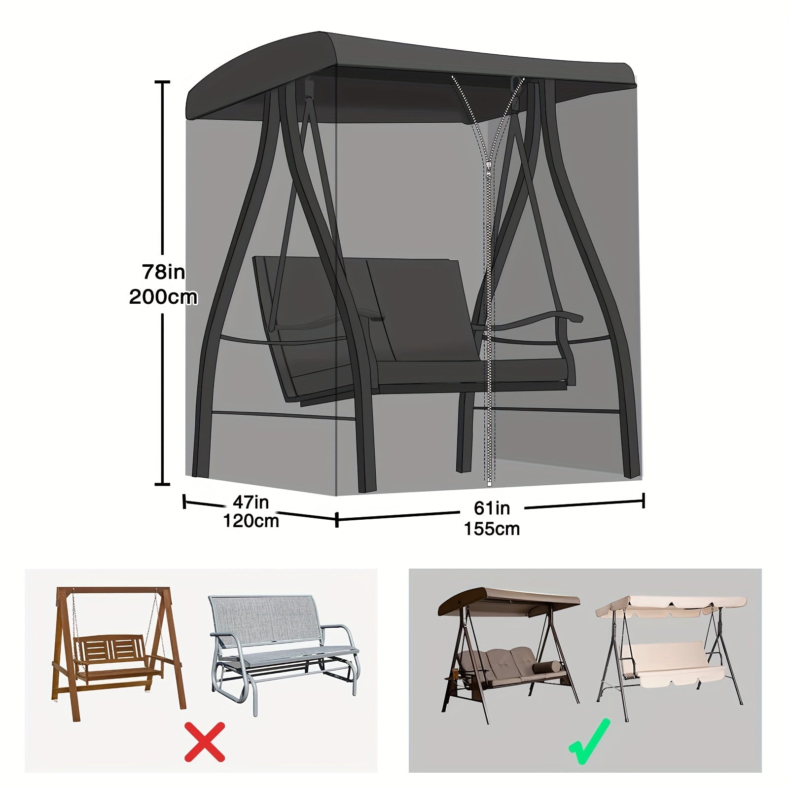 Waterproof Swing Mosquito Net with Zipper Durable Polyester Mesh