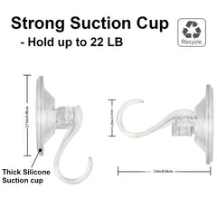 5pcs Strong Suction Cup Hook Waterproof Bathroom Punch Clear Wall Hook