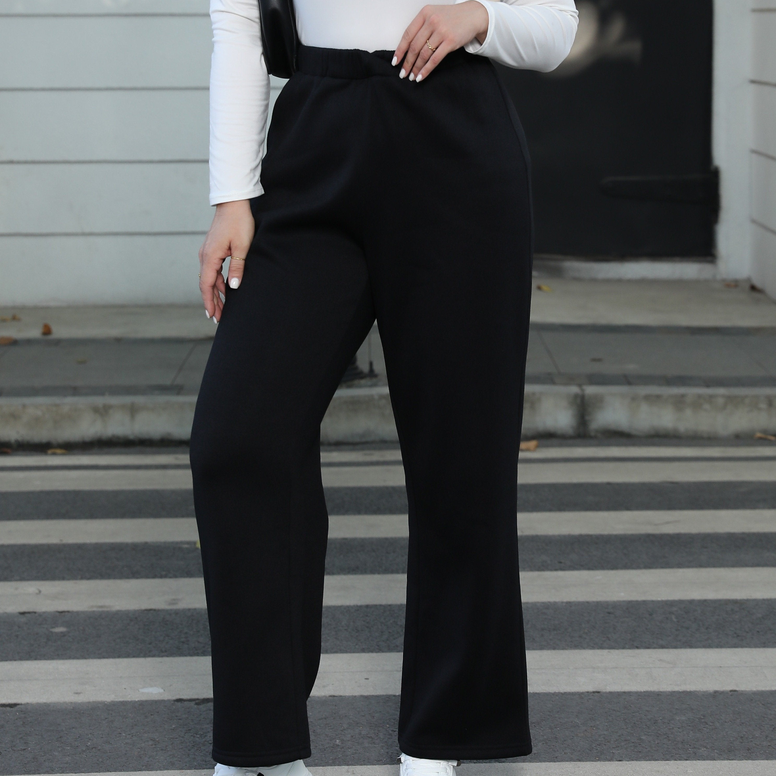  Sporty Pants Women's Plus Wide Leg Trousers