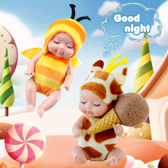 4 Inch Realistic Animal Costumed Dolls PVC Mini Dolls in Lifelike Gift Boxes