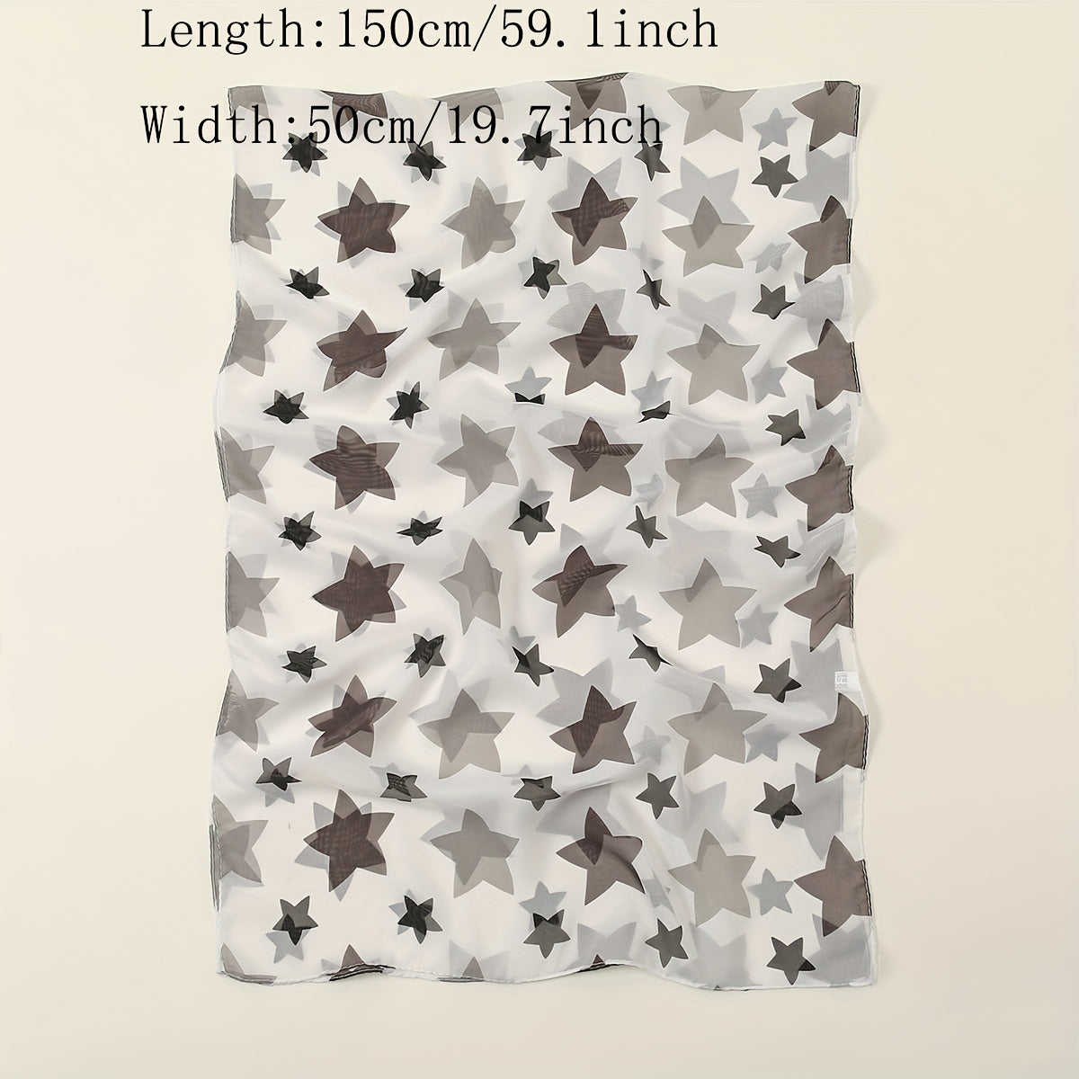 Pentagram Print Chiffon Scarf Lightweight Windproof Shawl