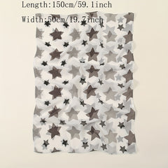 Pentagram Print Chiffon Scarf Lightweight Windproof Shawl