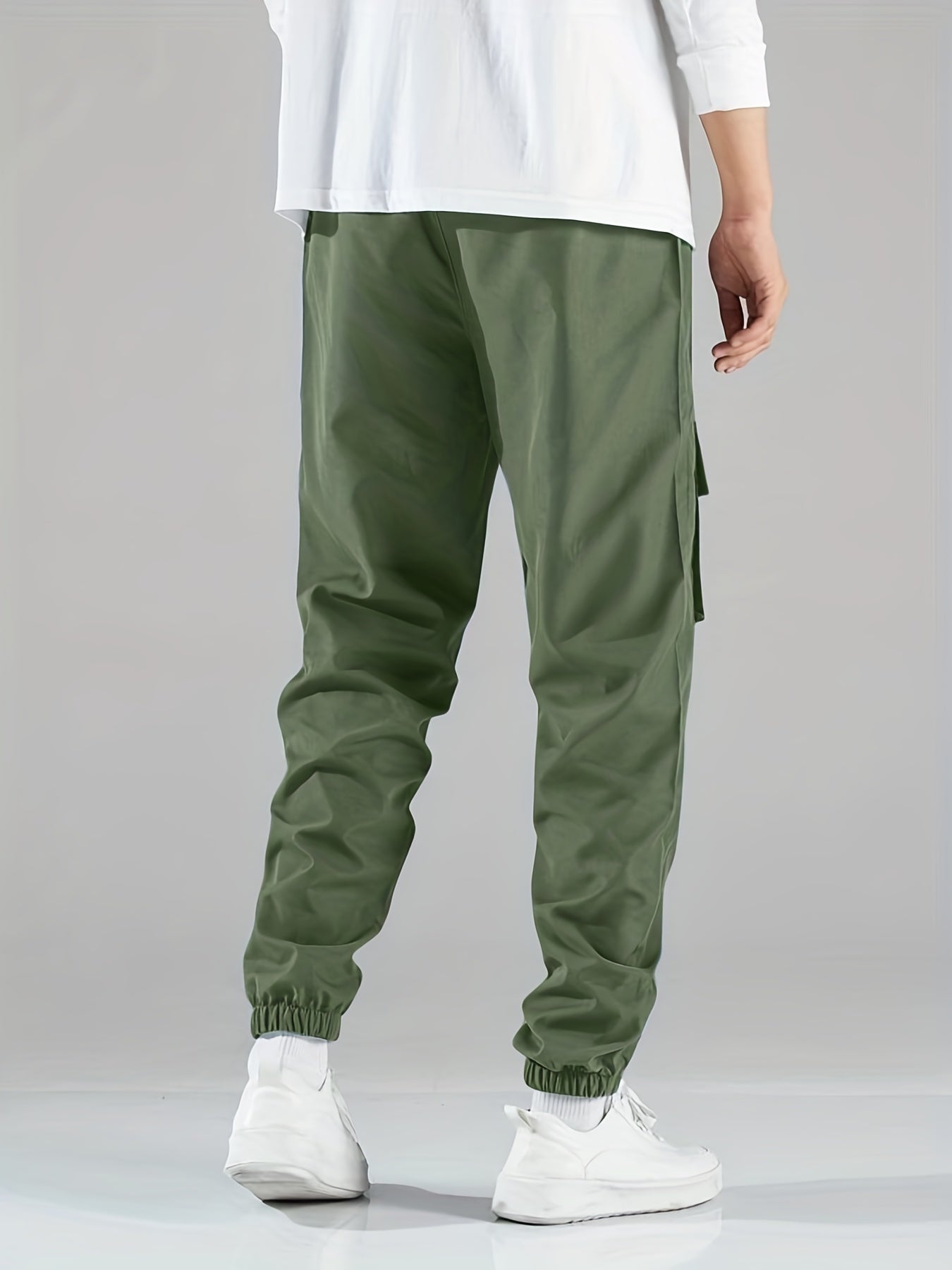 Skull Print Cargo Pants Men's Flap Pocket Trousers