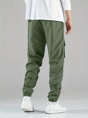 Smile Print Cargo Pants Men s Flap Pocket Trousers Loose Casual Outdoor Pants