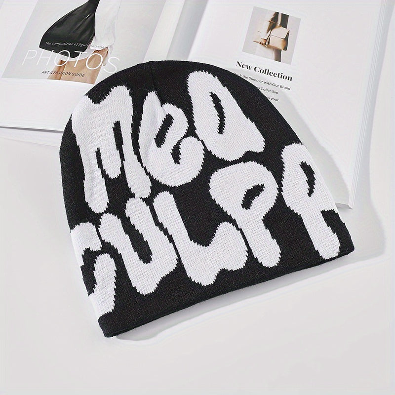Men's Letter Jacquard Knit Beanie Hat