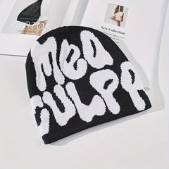 Men's Letter Jacquard Knit Beanie Hat