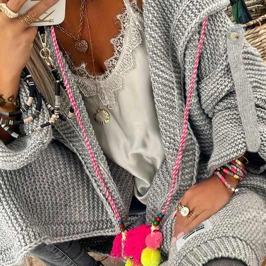  Women's Hooded Sweater Cardigan