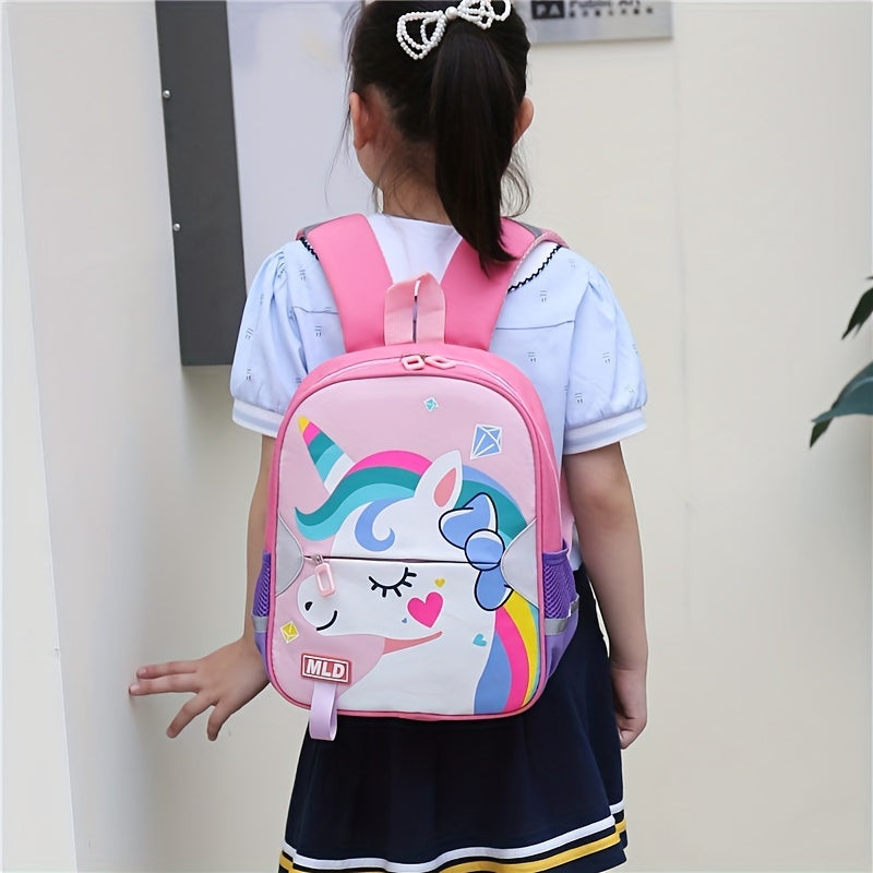 Kids Unicorn Printed Backpack Large Capacity Lightweight Casual Travel Bag