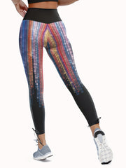 Yoga Drawstring Cropped Leggings High Waist Seamless Gym Pants