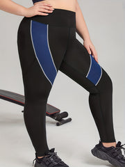  Striped Waistband High Stretch Yoga Leggings