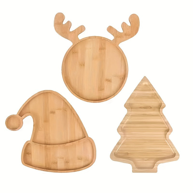 Wooden Appetizer Tray Christmas Decor Serving Tray Plate Snack Dessert