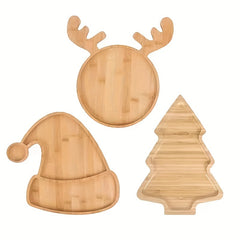 Wooden Appetizer Tray Christmas Decor Serving Tray Plate Snack Dessert