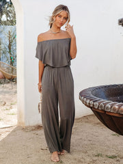 Off Shoulder Wide Leg Jumpsuit Boho Jumpsuit Spring Summer