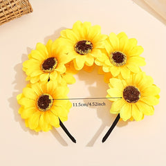 Boho Sunflower Hair Band Yellow Flower Headband
