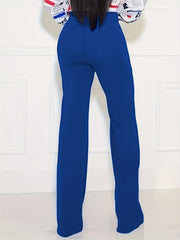  High Rise Slim Fit Flared Leg Trousers