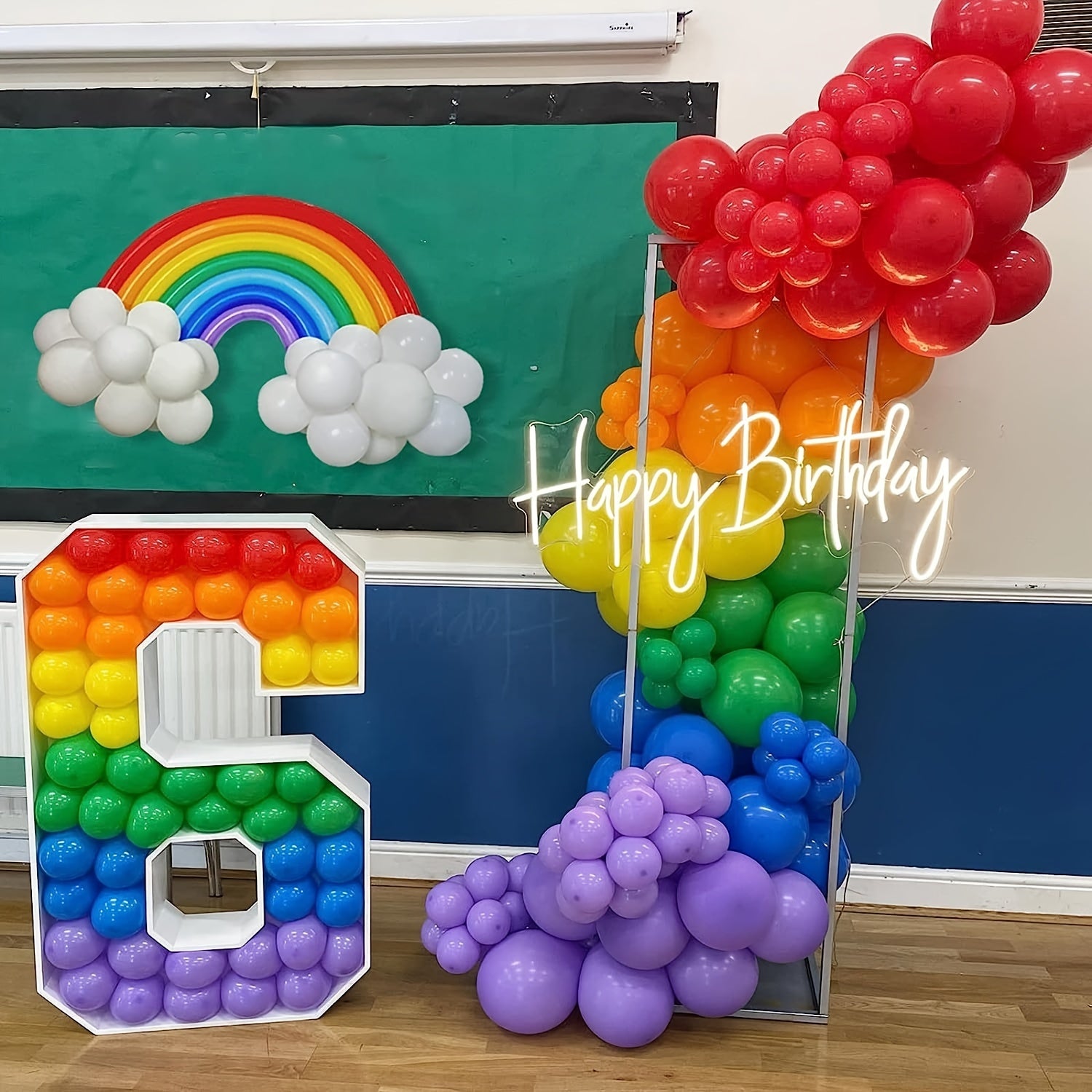 Rainbow Balloons Garland Kit 24pcs and 80pcs Latex Balloons with Pump