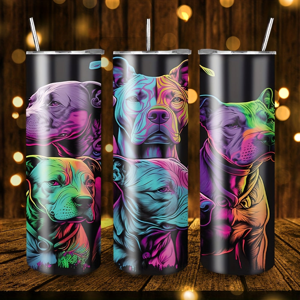 Colorful Dog Steel Tumbler Insulated Travel Mug