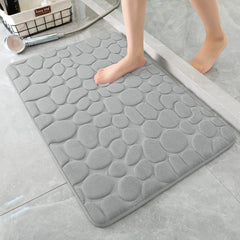 Stone Patterned Soft Toilet Mat Bath Rug Door Mat Bathroom Decor