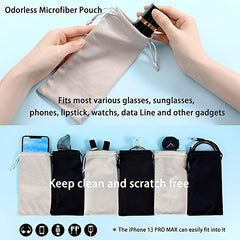 4X Microfiber Sunglasses Cleaning & Storage Pouch