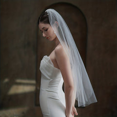 Pearl Inlaid Bridal Head Veil with Comb