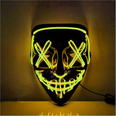 Men's Light Up Mask Led Light Up Cyberpunk Mask Halloween Dress Up Mask