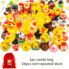 24pcs Christmas Advent Calendar Animals Toy Rubber Ducks Christmas Countdown