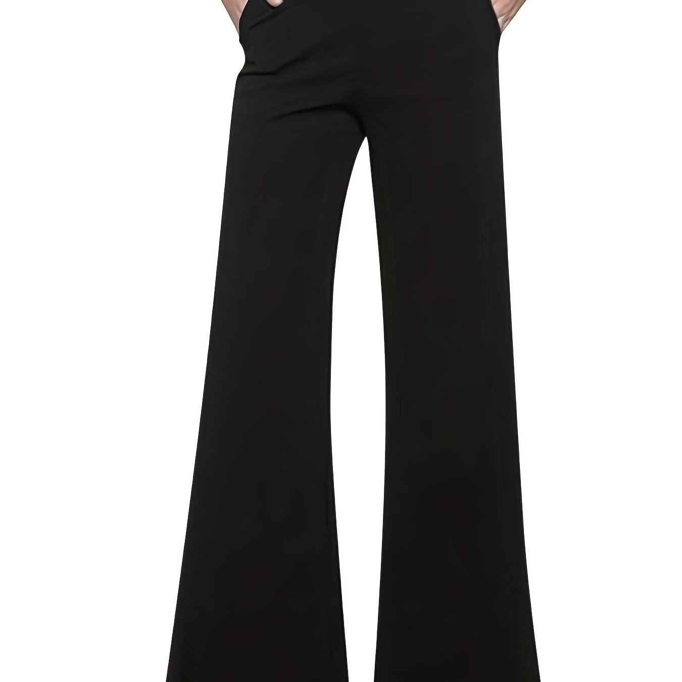  Pants Women's Plus Flared Leg Trousers With Pockets
