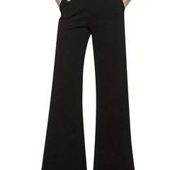  Pants Women's Plus Flared Leg Trousers With Pockets