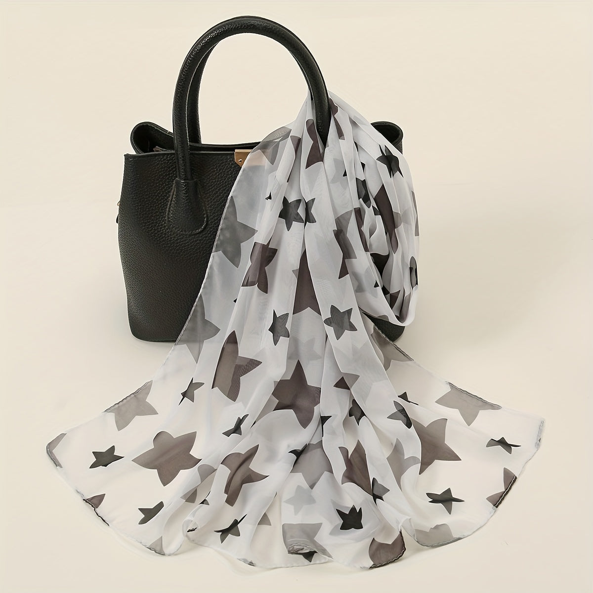 Pentagram Print Chiffon Scarf Lightweight Windproof Shawl