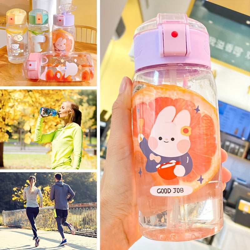 600ML Straw Water Bottle Portable Water Cup for Boys and Girls