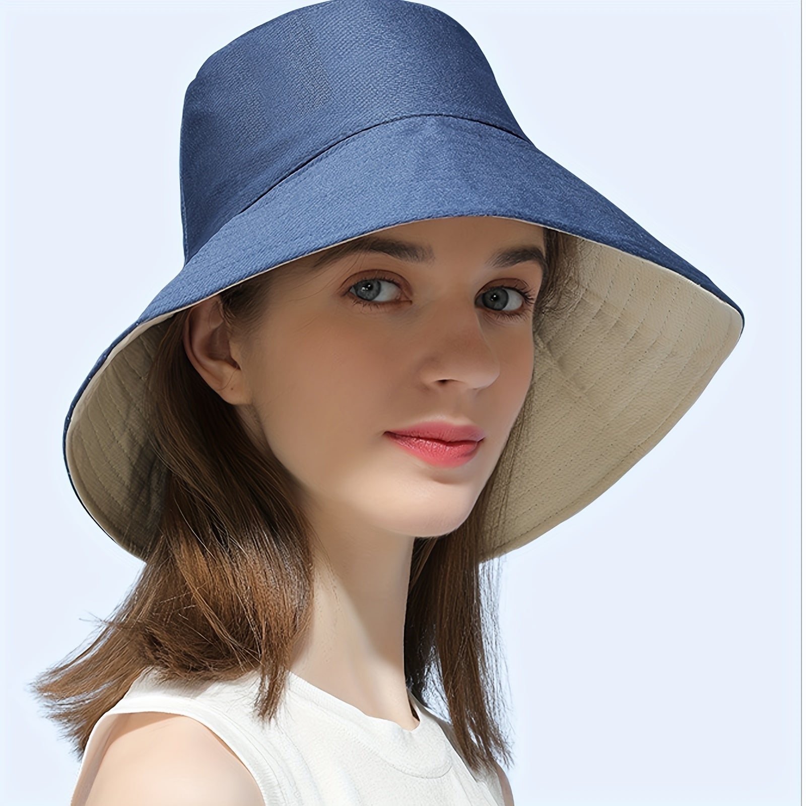 Reversible Bucket Hat UV Protection Wide Brim Fisherman Cap