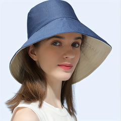 Reversible Bucket Hat UV Protection Wide Brim Fisherman Cap