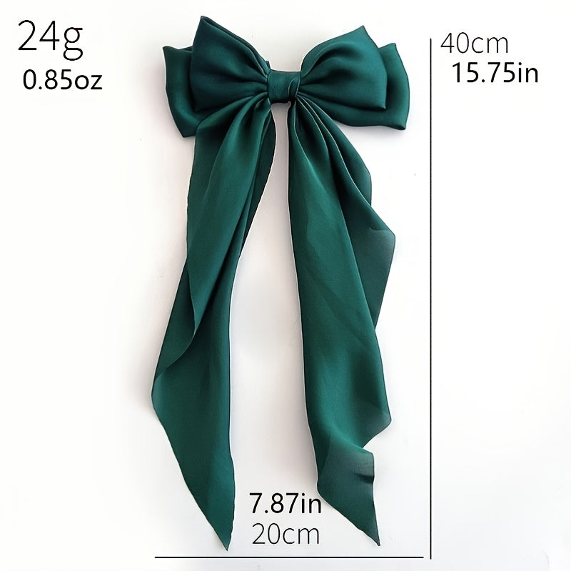 Big Bow Barrettes Satin Hairclips Ribbon Hair Pins For Women Girls