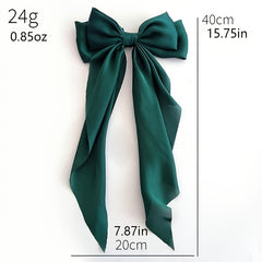 Big Bow Barrettes Satin Hairclips Ribbon Hair Pins For Women Girls