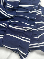  Stripe Print Wide Leg Pants with Pockets