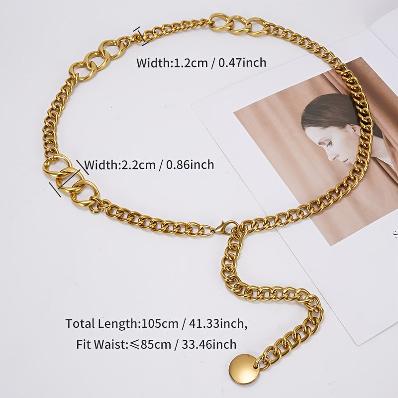 Women's Metal Waist Chain Belt for Dress Skirt, Thin Chain Belt, Accessories