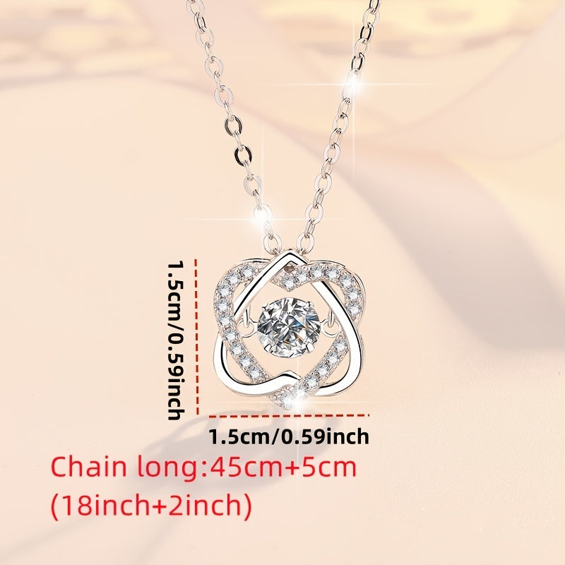 MASALADI Boho Infinity Heart Necklace Zirconia Copper Chain with Card